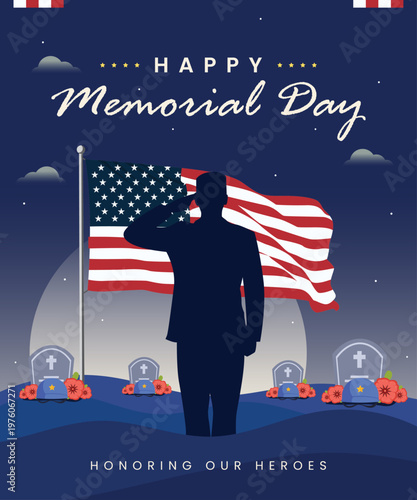 happy memorial day poster design