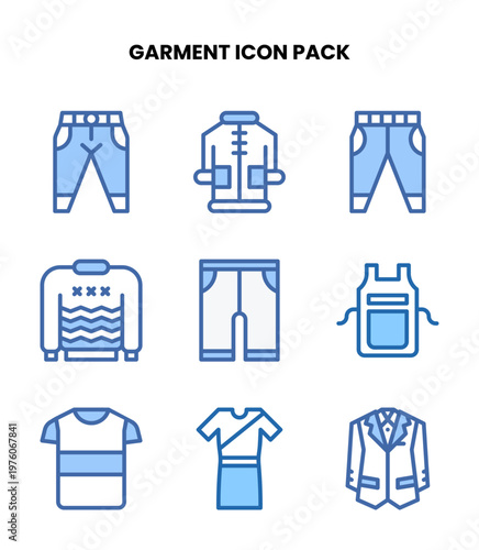 Garment Two Colour Collection Icons Pack