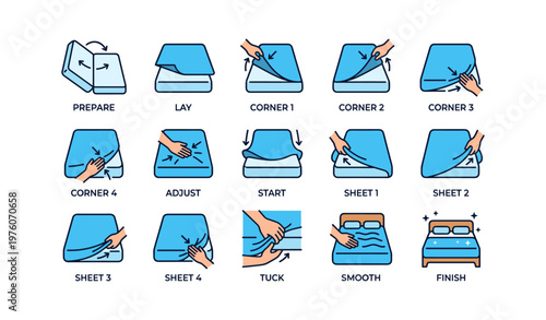 Step-by-step guide to properly make a bed with corner folding and sheet tucking