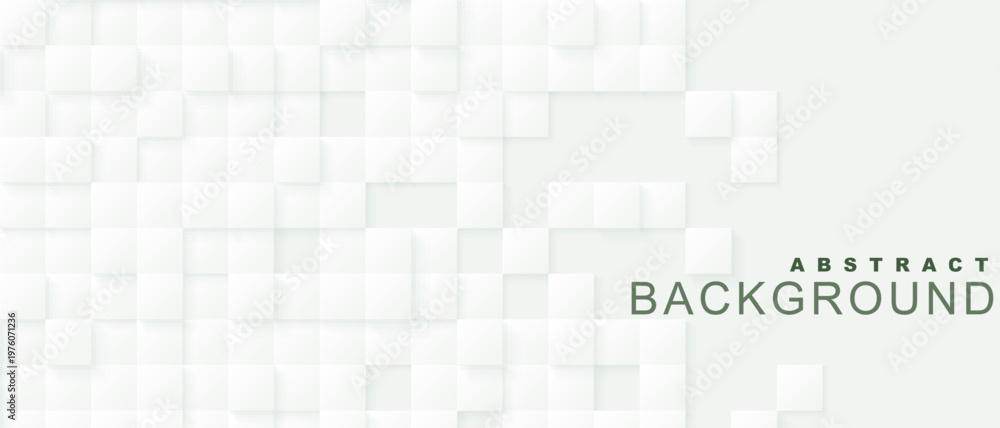 Obraz premium Abstract Minimalist White 3D Square Block Texture Background with Subtle Shadows