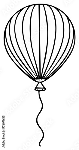 Whimsical Balloon Illustration Floating on an Invisible String