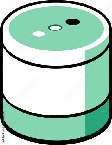 Modern smart speaker with minimalist design and voice control interface