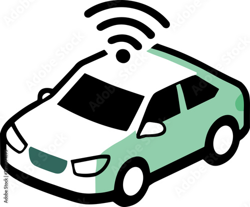 Modern autonomous vehicle with wireless connectivity and advanced sensor technology