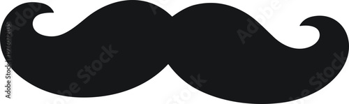 Classic black handlebar mustache graphic with elegant curves