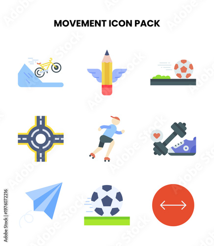 Movement Flat SVG Icons Pack