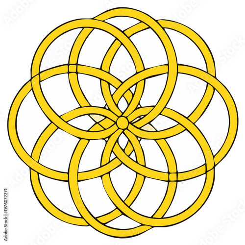 Sacred Geometry Symbol Flower of Life Interlocking Circles Mandala Pattern