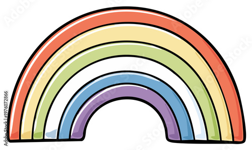 Colorful cartoon rainbow illustration showing multiple colors.