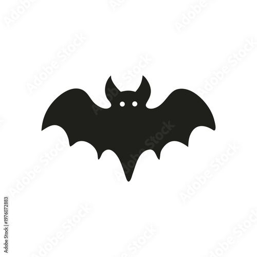 Flying bat icon isolated on transparent background for halloween or spooky design.