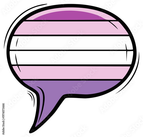 Transgender Pride Flag Colors on Comic Speech Bubble Shape Illustration