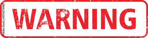 Red Warning Grunge Rubber Stamp Text Vector Isolated on White