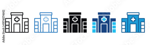 Hospital Icon Set Multiple Style Of
