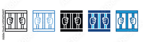 Prison Icon Set Multiple Style Of