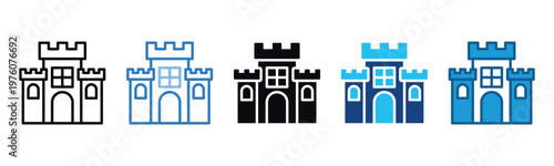 Castle Icon Set Multiple Style Of