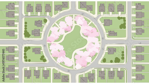 Residential Neighborhood Design Plan | Modern Housing Development Layout for Real Estate Marketing