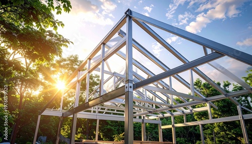 Light Gauge Steel Roof Frame Construction at Sunset
Modern residential house construction featuring a durable cold-formed steel truss system against a warm sunset. 