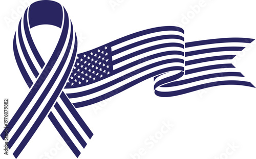 Honoring heroes independence day ribbon supporting american patriots and first responders