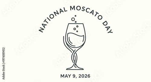 National Moscato Day wine glass illustration isolated on background