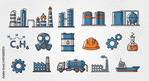 Oil and Gas Industry Icons - A Comprehensive Vector Set.
