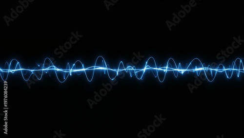 Blue Waveform Pattern on Dark Background for Creative Projects