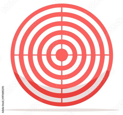 Red and white concentric circle target with crosshairs symbolizing accuracy and aim