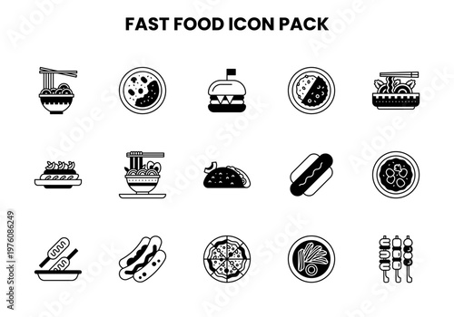 Fast Food DuoTone Graphics Icons Pack