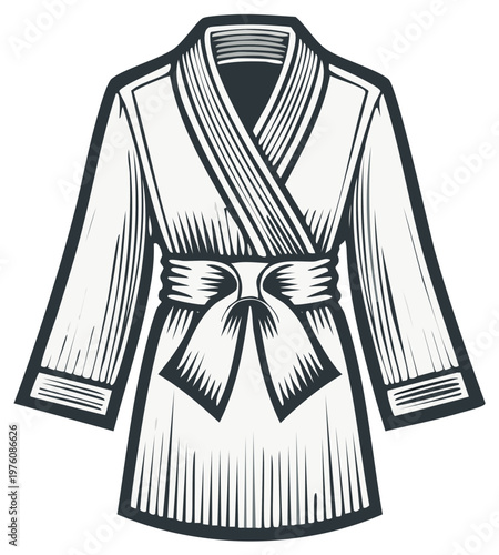 Traditional martial arts uniform with belt illustration graphic