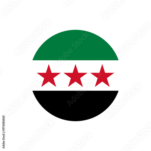 New flag of Syria circle icon