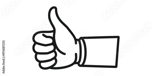 Minimalist Thumbs Up Hand Gesture Icon