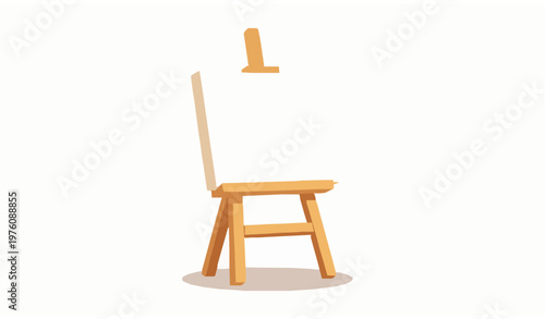 Easel cartoon icon vector artist canvas on stand illustration isolated on white