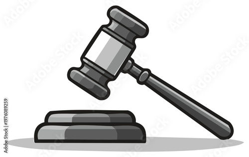 Hammer Auction Block Legal Justice Symbol
