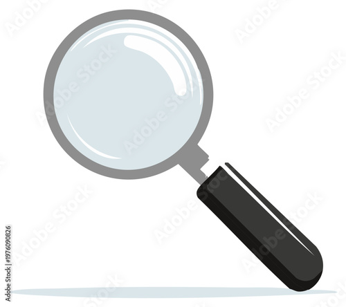 Magnifying glass, research and zoom object, handheld lens and tool to focus and find, loupe