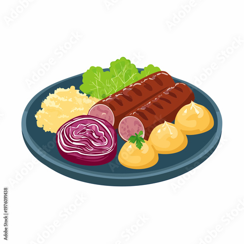 Schlesische Rouladen mit Klößen und Rotkohl