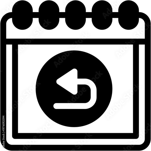 Vector Icon Return, Calendar, Date And Time, Arrow, Moving