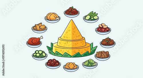 Traditional Thai Desserts on Plates.