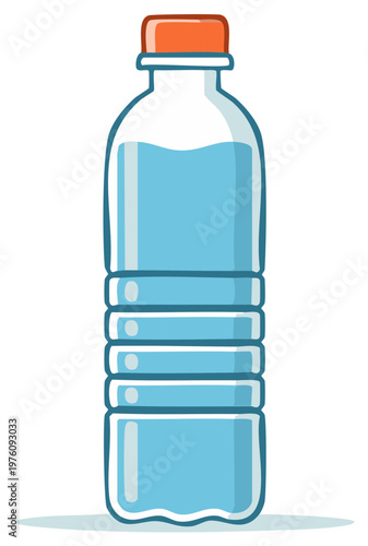 Refreshing Blue Water Bottled for Hydration Thirst Quenching Liquid Container, Convenient Drinking Vessel, Healthy Lifestyle Hydrated Icon