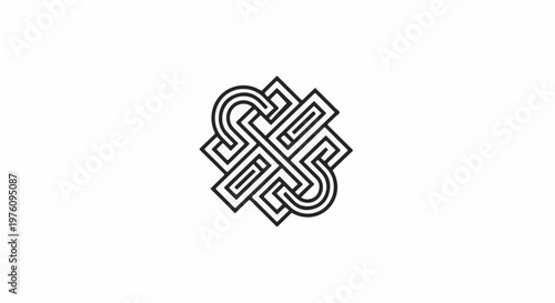 Intricate interlocking geometric pattern resembling intertwined shapes