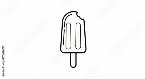 Line art icon of a partially eaten popsicle on a stick