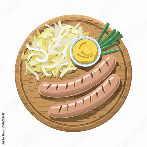 Schlesische Weißwurst mit Sauerkraut