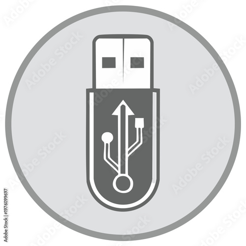 Universal Serial Bus Drive Portable Data Storage Device Digital Flat Design