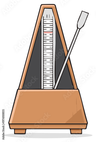 Stylized Metronome Illustrating Musical Timing and Rhythm in Precise Art