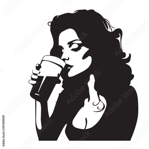 girl with a glass of wine