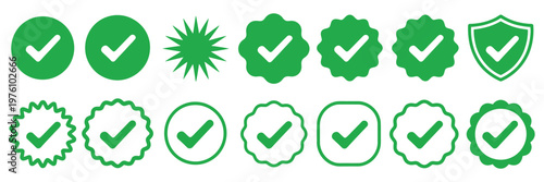 Blue checkmark tick verified badge icon vector, social media verified profile symbol, approval certification label, identity verification logo and trust emblem for authentication systems, digital 