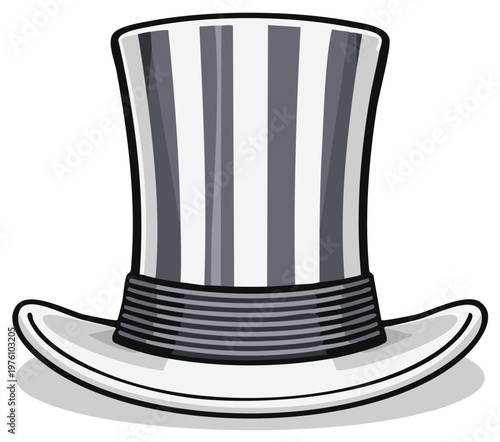 Cartoon illustration of a striped tall hat