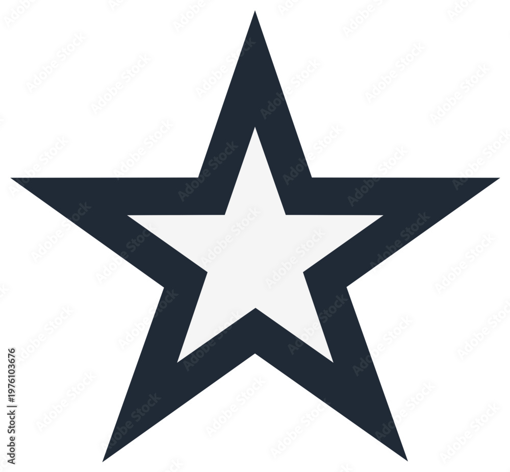 Obraz premium Minimalist graphic of a star with a contrasting white interior, clean design
