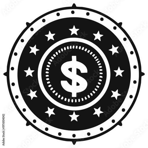 US Dollar Symbol Coin Emblem Icon, Currency Exchange, American Finance, Banking, Investment Symbol