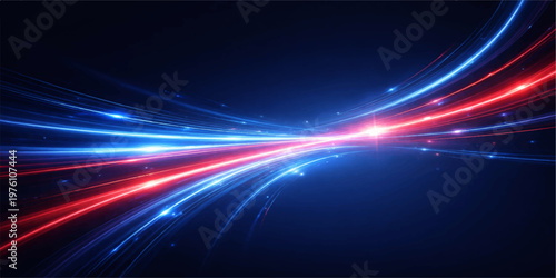 An abstract background of glowing lines and colorful waves creates a bright motion design, illustrating speed and energy like a night road explosion in a vector art wallpaper pattern