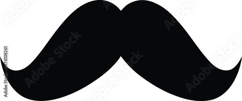 Classic handlebar mustache silhouette in black and white