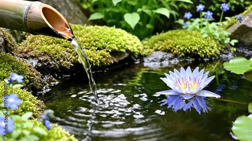 Japanese garden water feature.