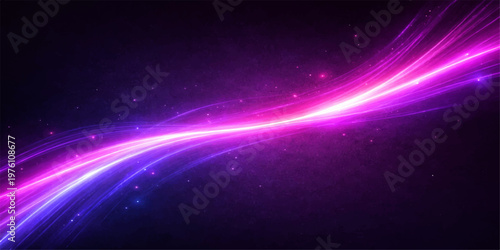 Abstract blue and purple space background with glowing stars and bright light rays creating a dark night sky wallpaper design with motion waves and energy textures