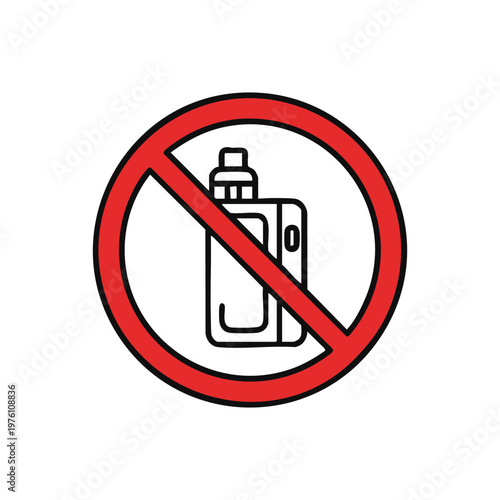 No Vape Sign Electronic Cigarette Prohibition Symbol